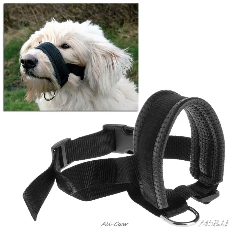 Pet Dog Padded Muzzle Head Collar Gentle Halter Leash Leader Stop Pulling Training Tool