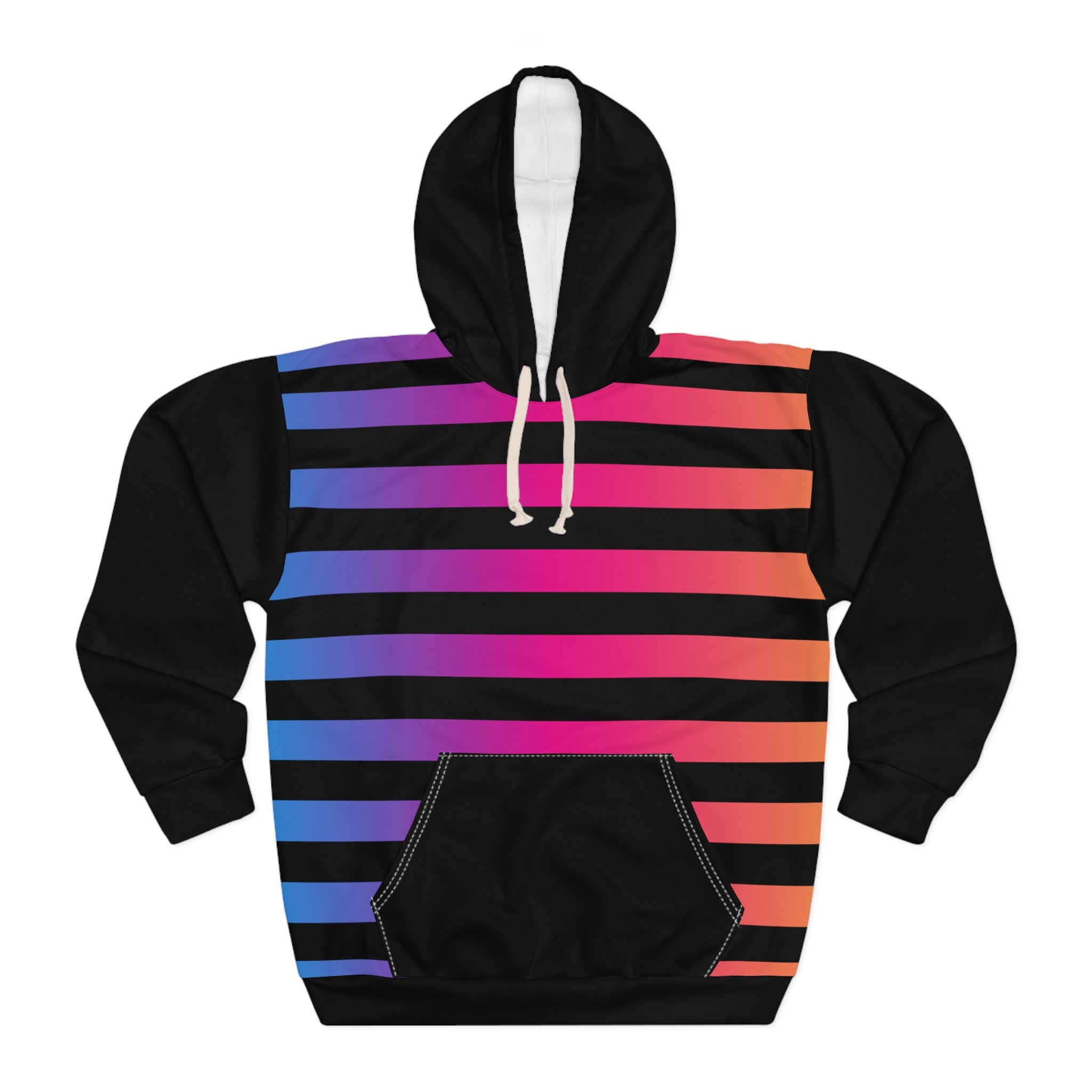 Multicolor Striped Adult Hoodie