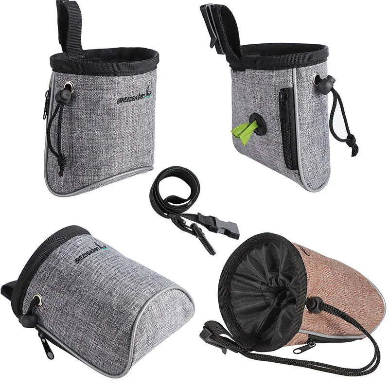Portable Dog Training Treat Bag Reflective Puppy Snack Reward Waist Bag Pet Feed Pocket Walking Snack Pouch Detachable Supplies
