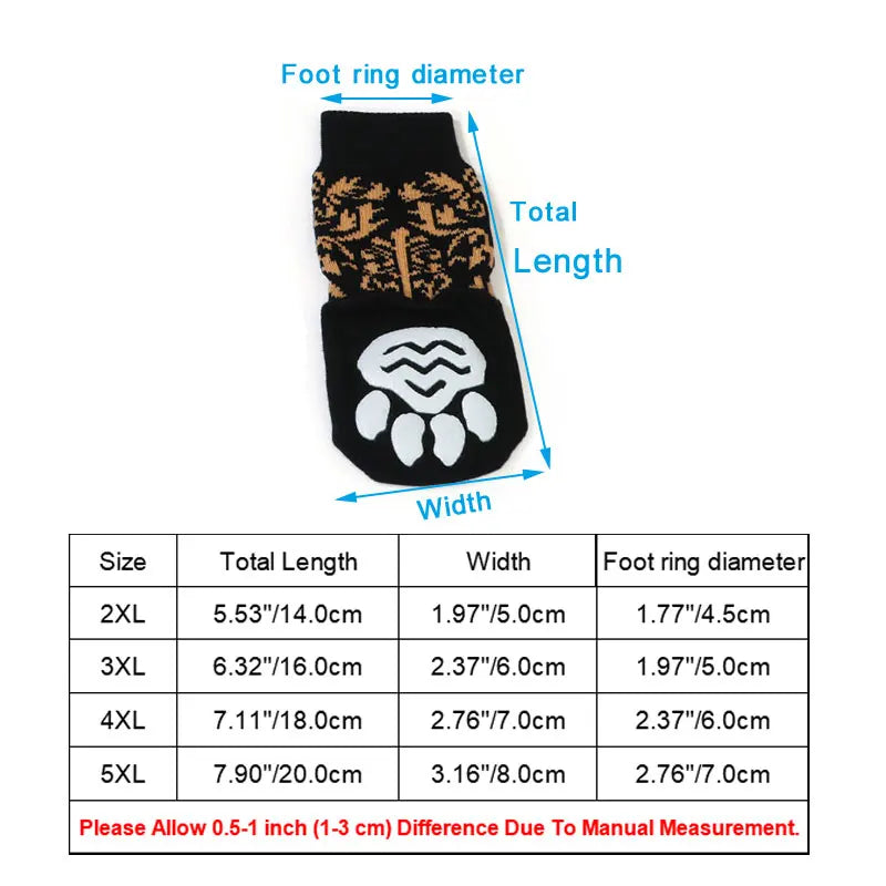 Lovely Anti-slip Pet Socks for large Dogs Warm Soft Cotton Knit Anti-Skid Bottom indoor