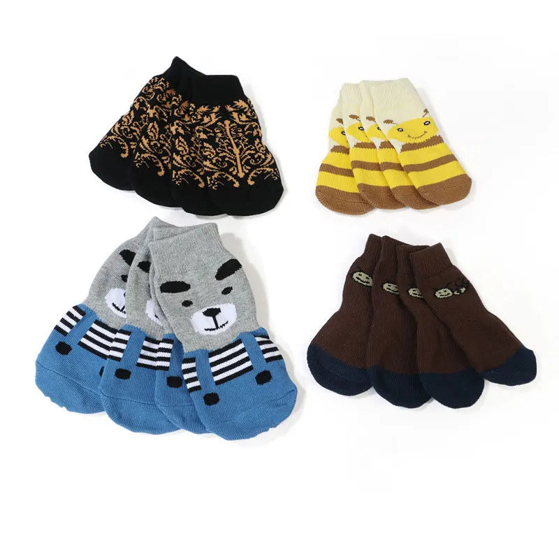 Lovely Anti-slip Pet Socks for large Dogs Warm Soft Cotton Knit Anti-Skid Bottom indoor
