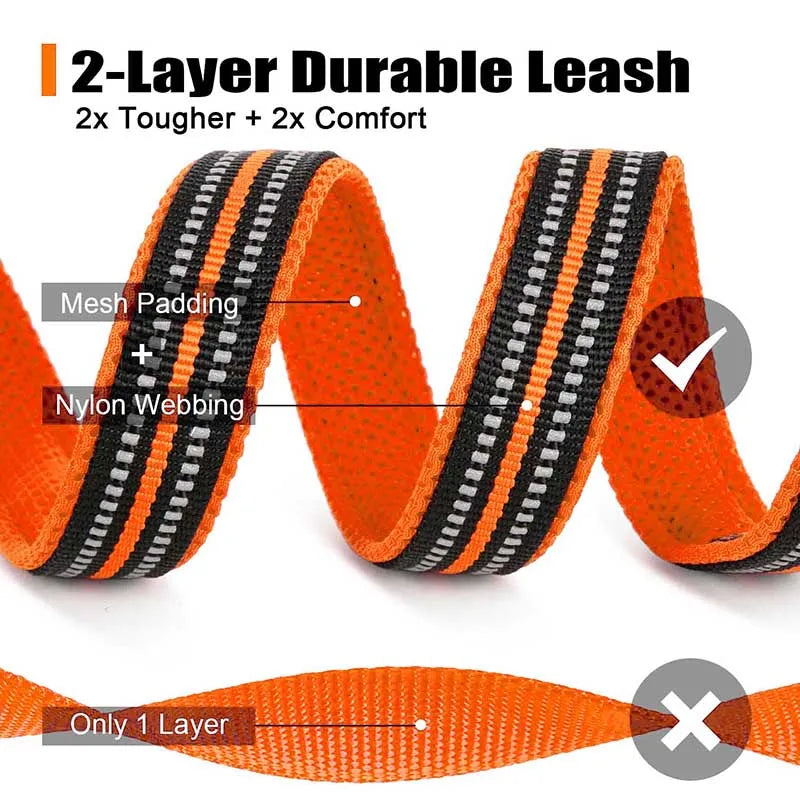 Truelove Soft Mesh Nylon Dog Leash Double Thickness Running Reflective Safe Walking Training Pet Dog Lead Leash Stock 200cm