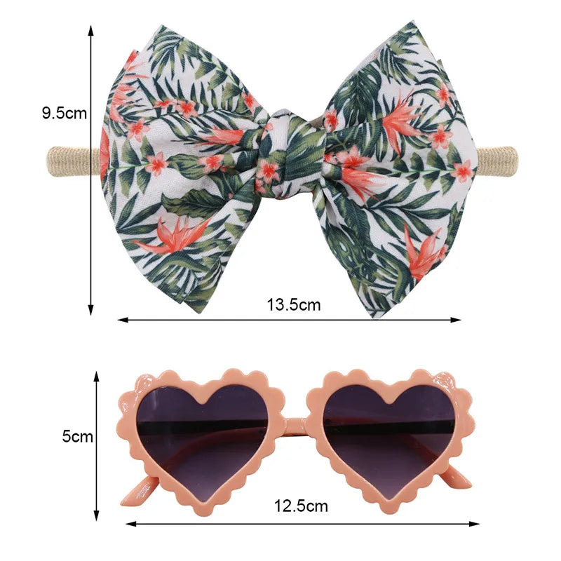 Pet Dog Sunglasses Cute Dog Cats Headband Bow Hair Accessories Heart-Shaped Glasses Dog Grooming Photography Props Dog Supplies