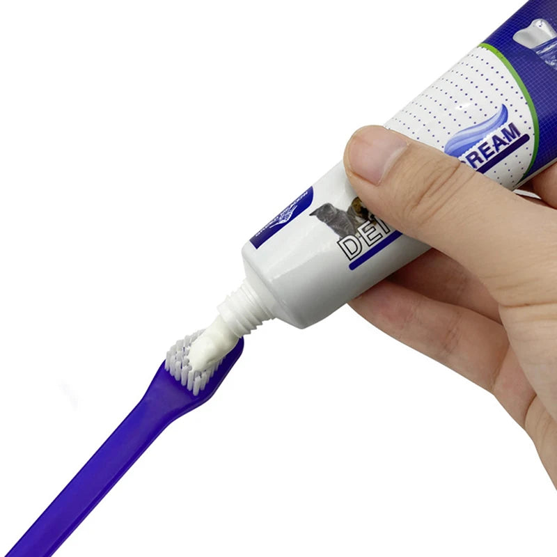 Small Pet Toothpaste Set Dogs Cats Finger Tooth Brush Oral Care Puppy Toothbrush Toothpaste Set