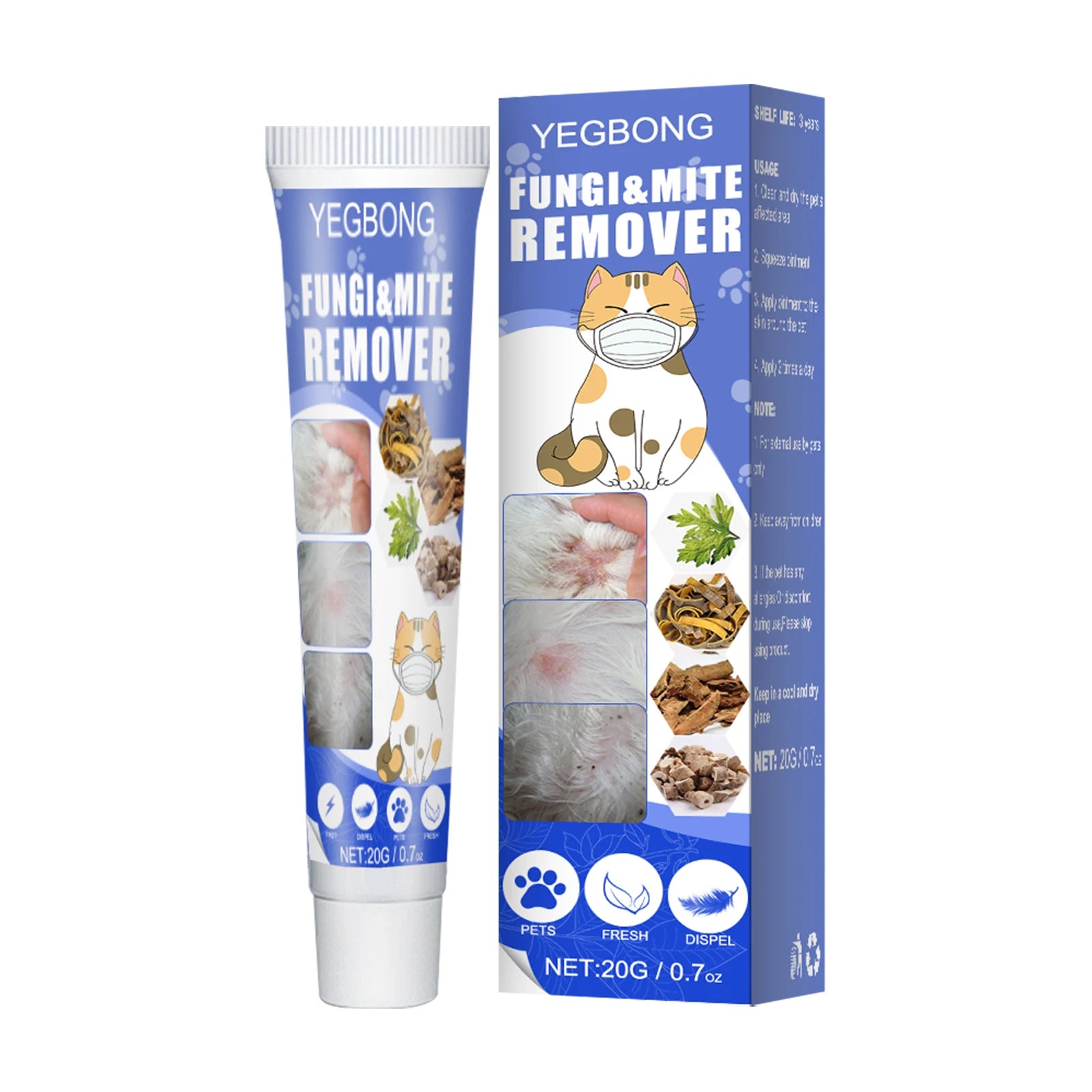 Pet Mite Removal Cream Dog Cat Skin Disease Treat Cream Anti-itch  Clean Repair Tools Pet Health Hygiene Products Pet Supplies