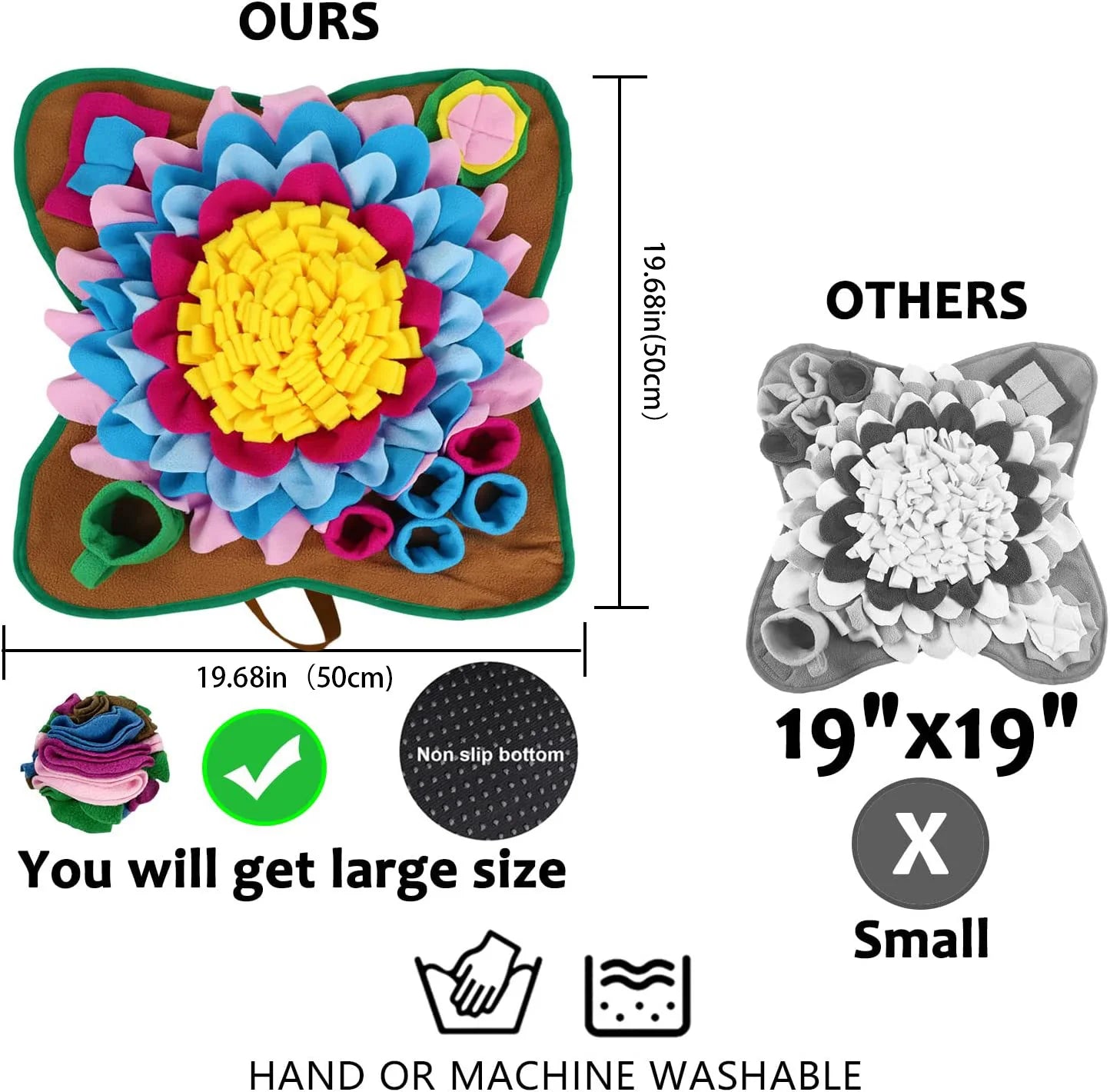 Interactive Snuffle Mat for Dogs, Treat Game, Boredom, Anxiety Relief, Dog Feeding Mat, Enrichment Dog Puzzles