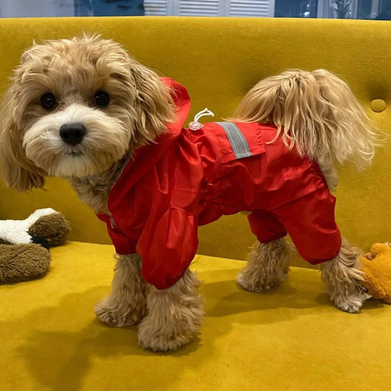 Dog Raincoat Reflective Pet Clothes Dog Clothing Waterproof Jumpsuit Jacket Yorkie Poodle Bichon Pomeranian Schnauzer Corgi Coat