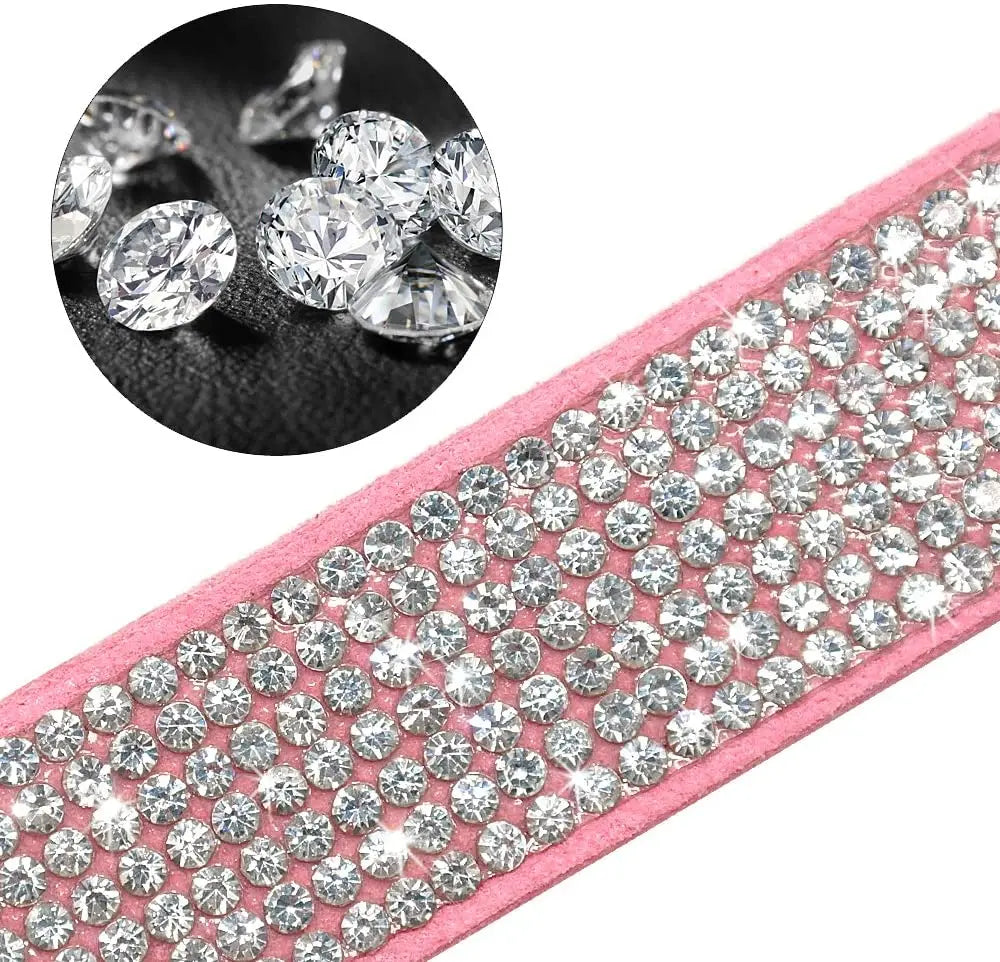 Pet Dog Velvet Leather Collar Leash With Rhinestone Bling Blink Butterfly Fashion Pet Leash Accessories Blind Drop Shipping