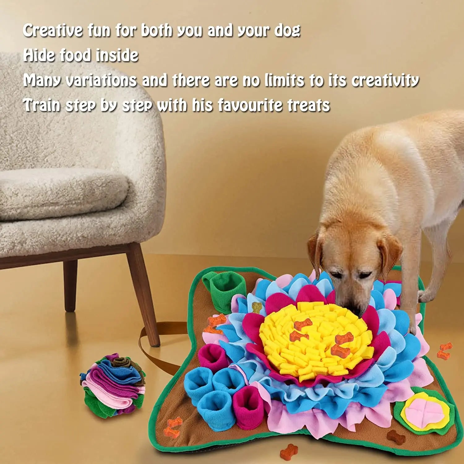 Interactive Snuffle Mat for Dogs, Treat Game, Boredom, Anxiety Relief, Dog Feeding Mat, Enrichment Dog Puzzles