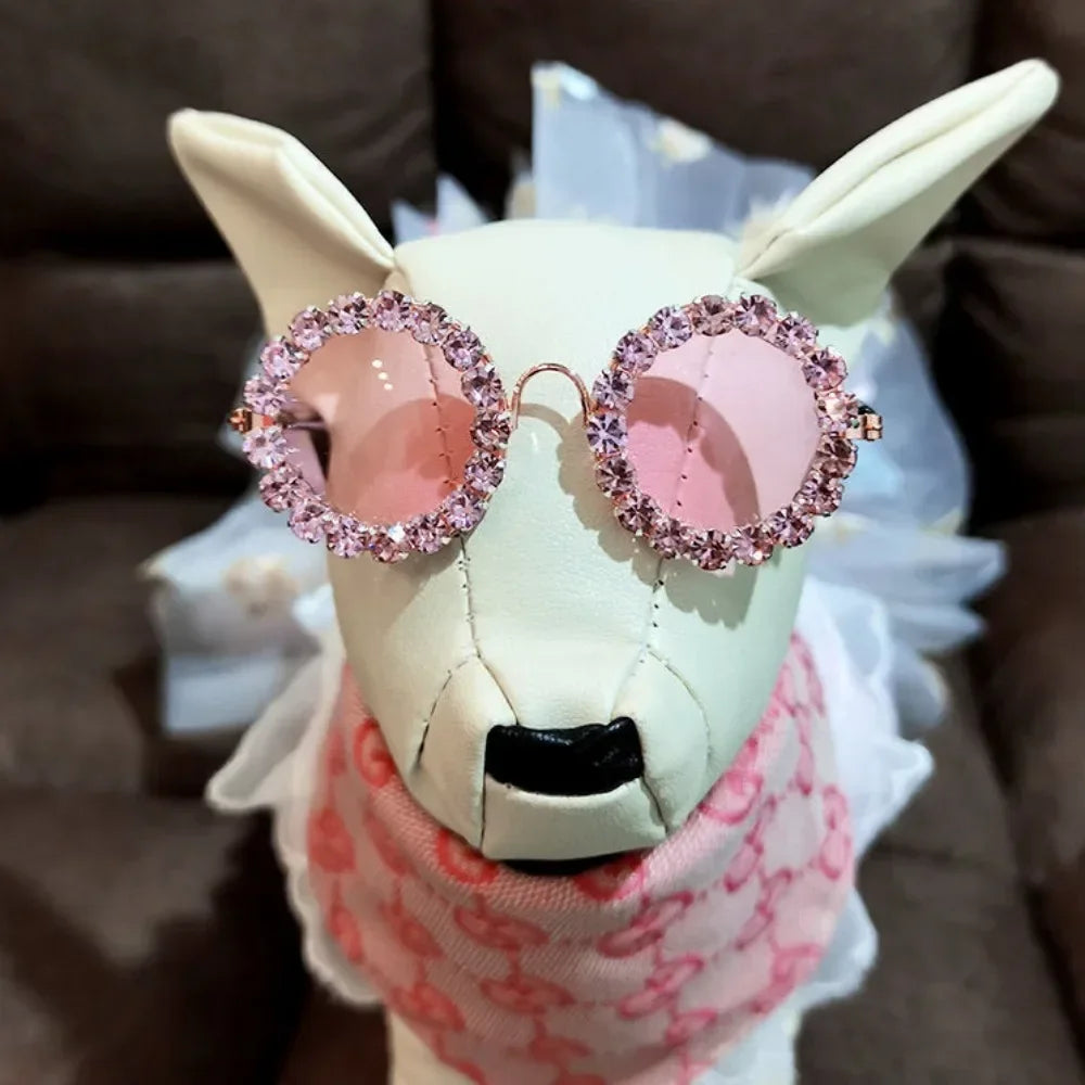Pet Dog Glasses Rhinestone Sunglasses Cat Photography Decoration Fashion Sunglasses Accessories Pet Products Puppy Sunglasses