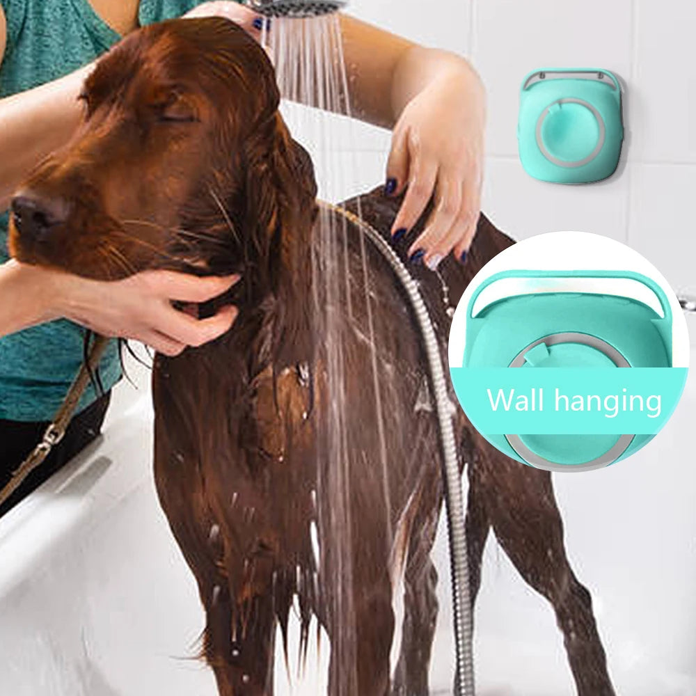 Silicone Pet Dog Shampoo Brush Bathing Glove Cat Massage Shower Soft Hair Scrub Ball Paw Cleaner Wash Supplies