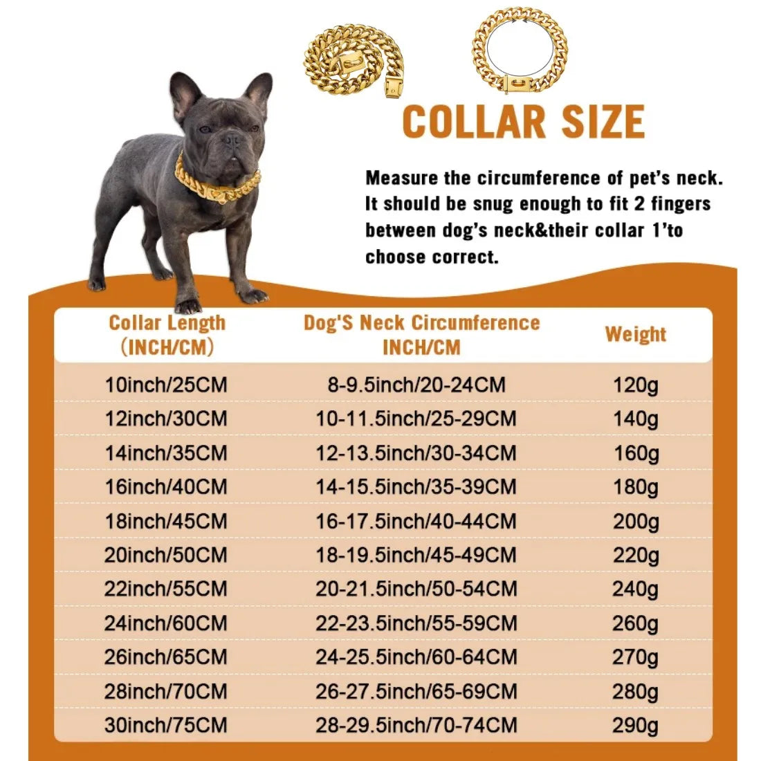 Strong Gold Dog Collar Stainless Steel Cuban Link Chain 14mm Wide Metal Pet Necklace for Small Medium Large Dog Collar Product