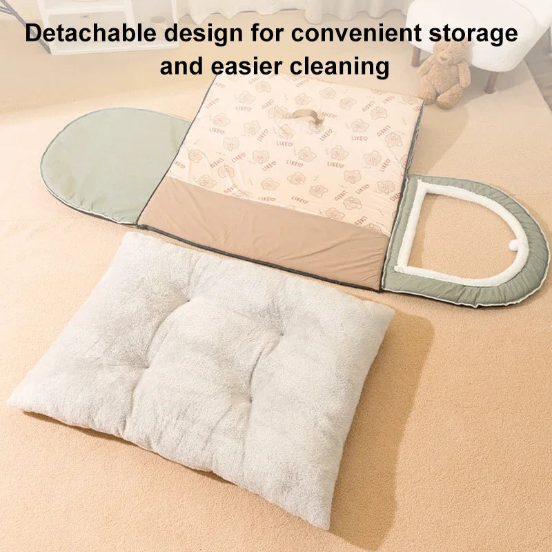 Winter Pet Cat Bed Foldable Dog House Dog Villa Sleep Kennel Removable Nest Warm Enclosed Cave Sofa Big Dog Kennel