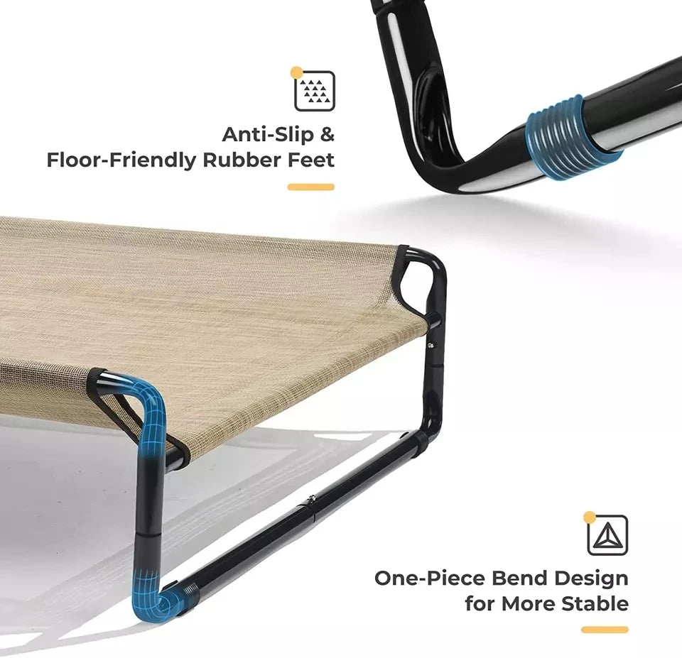 Portable Raised Elevated Dog Bed Waterproof & Breathable Durable Pet Bed with No-Slip Feet