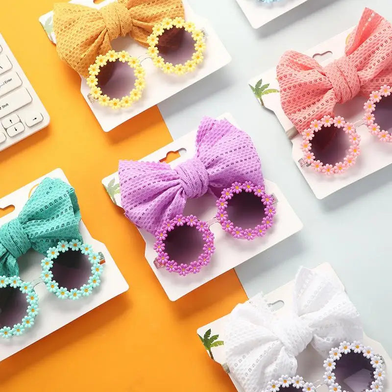 Pet Dog Sunglasses Headband Set Sun Flower Glasses for Maltese  Poodle Yorkshire for Small Dogs Cat Accessories
