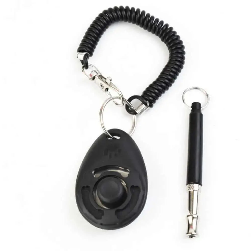 1 Piece Pet Cat Dog Training Clicker Pet Obedient Whistle Adjustable Wrist Strap Sound Key Chain