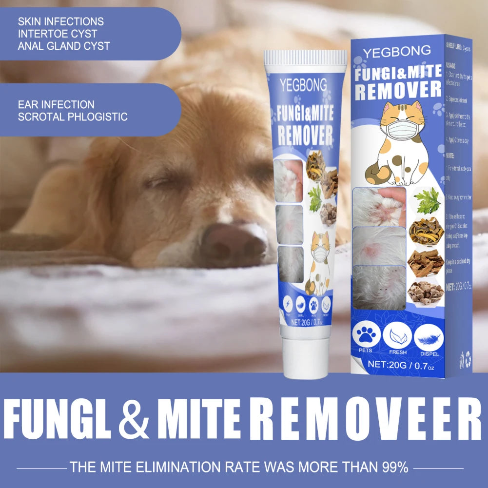 Pet Mite Removal Cream Dog Cat Skin Disease Treat Cream Anti-itch  Clean Repair Tools Pet Health Hygiene Products Pet Supplies