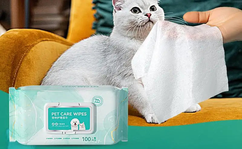 Pet Wipes Thickened 100 Count Dog Wipes Pets Eyes Ears Cleaning Wipes Quick Cleaning Grooming