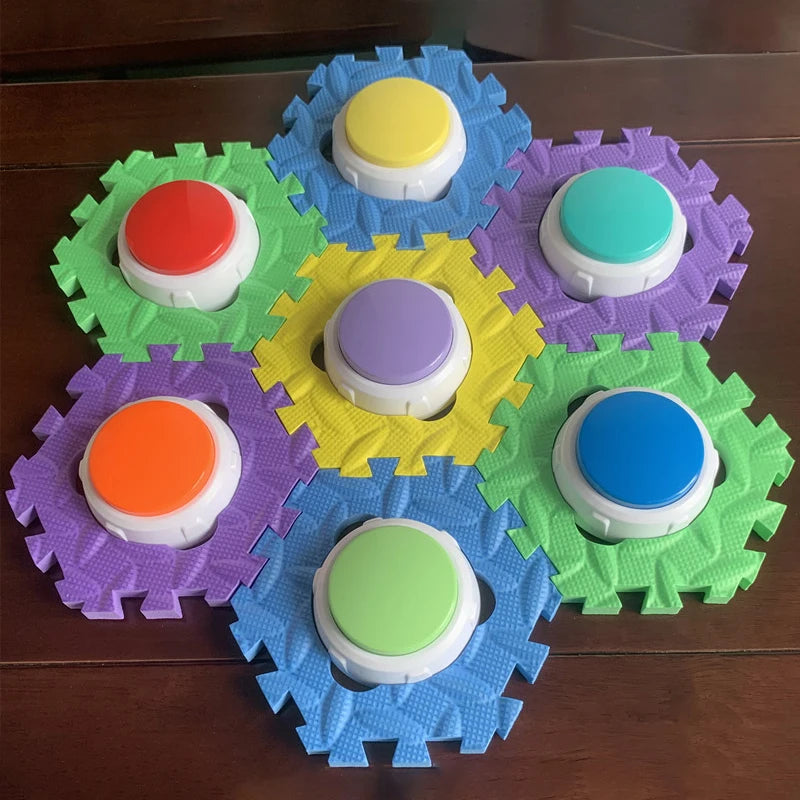 Pet Voice Recording Button Puzzle Pad Dogs Cats Training Communication Buttons Anti Slip Eva Mat Interactive Toy