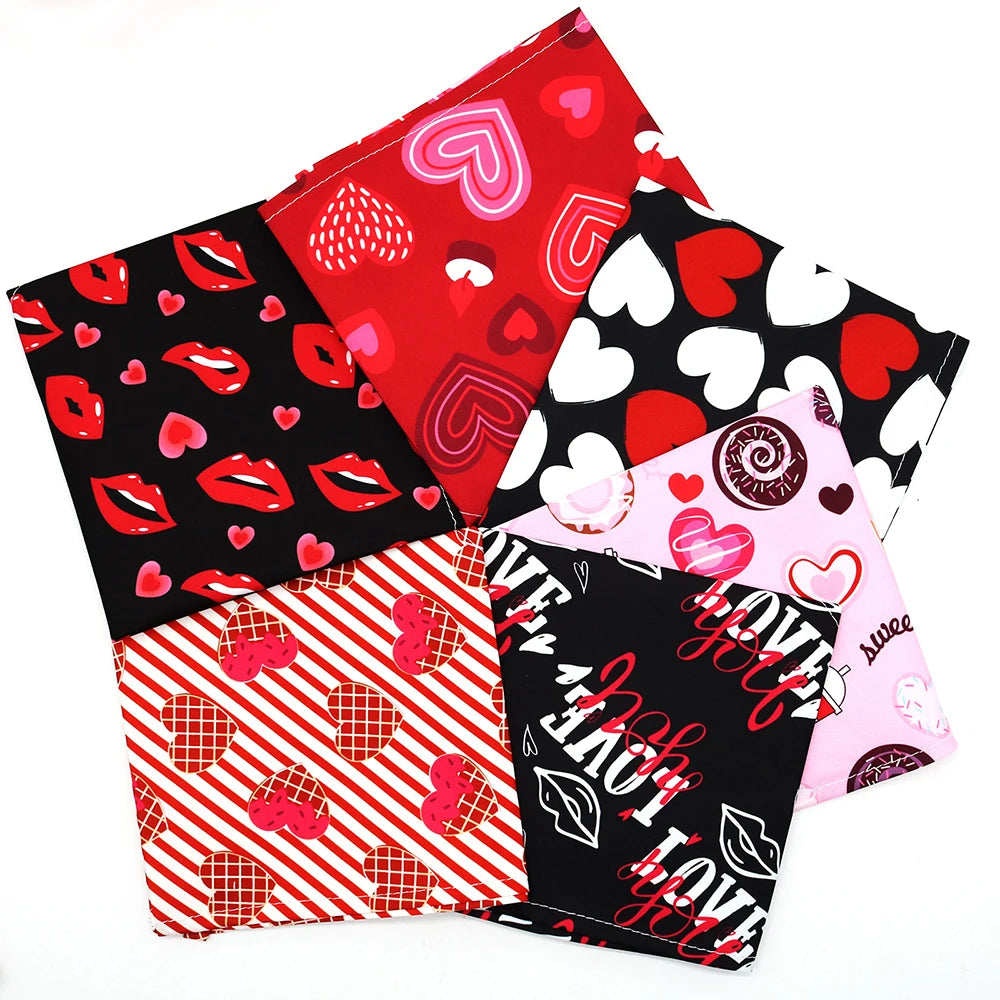 Valentine's Day Dog Bandanas For Dog Thick Triangular Scarf  Fashion Pet Saliva Towel For Small Large Dogs Dog Supplies