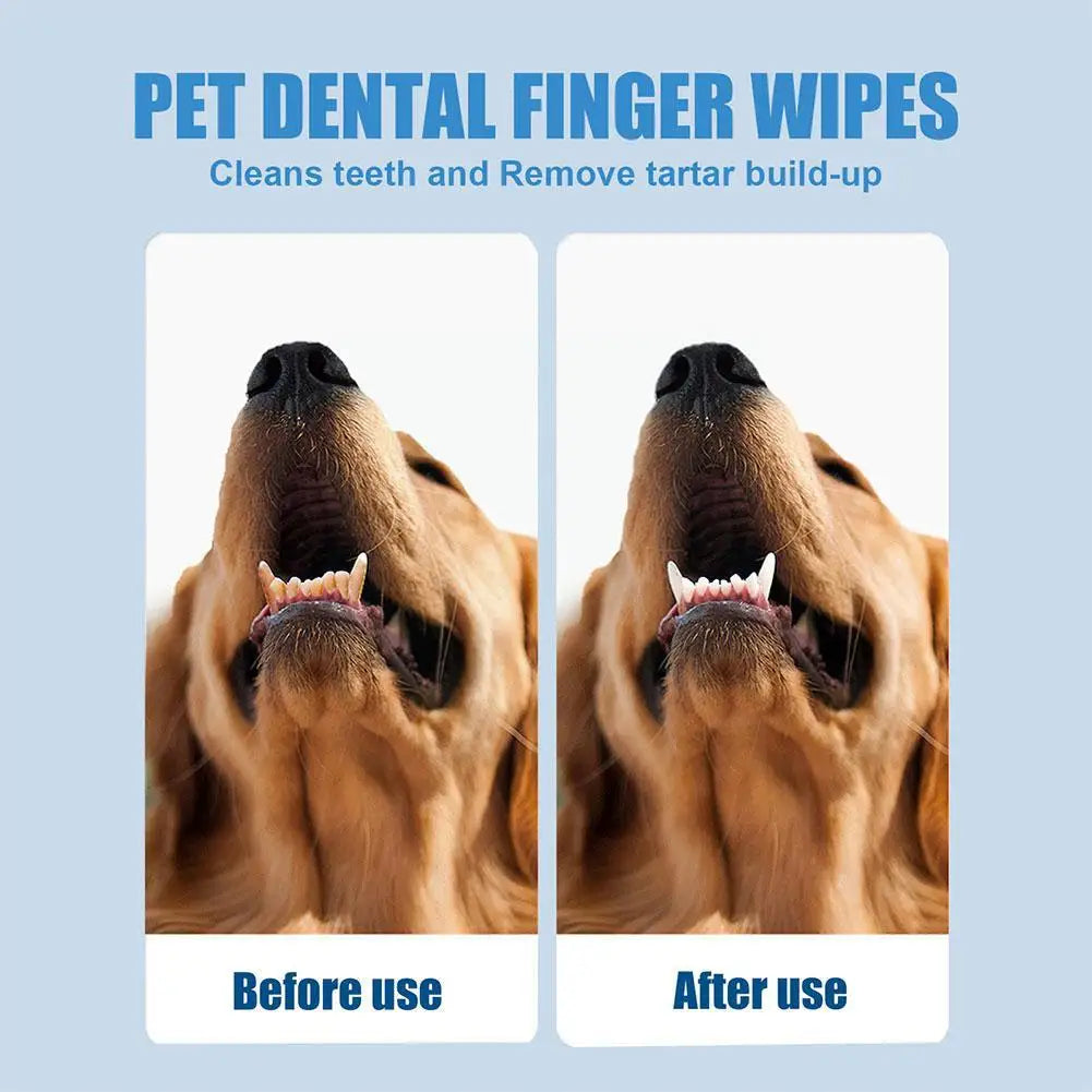 Pet Cleaning Wipes Dental Finger Glove Wipes Teeth Cat Stain Disposable Dog Tools Ear Tear Grooming Eye Remover Wet Towels