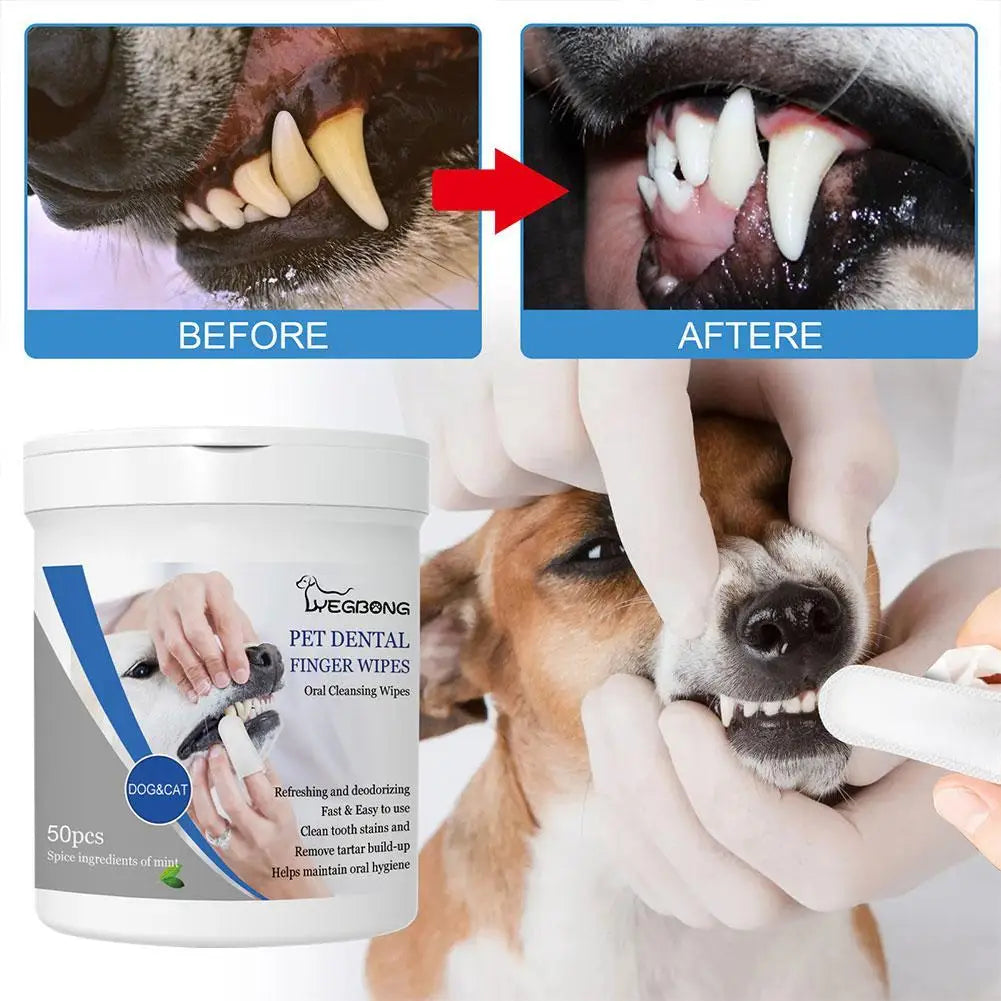 Pet Cleaning Wipes Dental Finger Glove Wipes Teeth Cat Stain Disposable Dog Tools Ear Tear Grooming Eye Remover Wet Towels