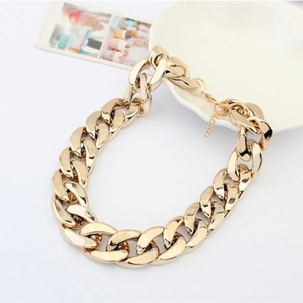 Strong Gold Plated Pet Collar Dog Collar Chain Necklace Belt Dog Cuban Link Chain FaDu Teddy Big Gold Necklace