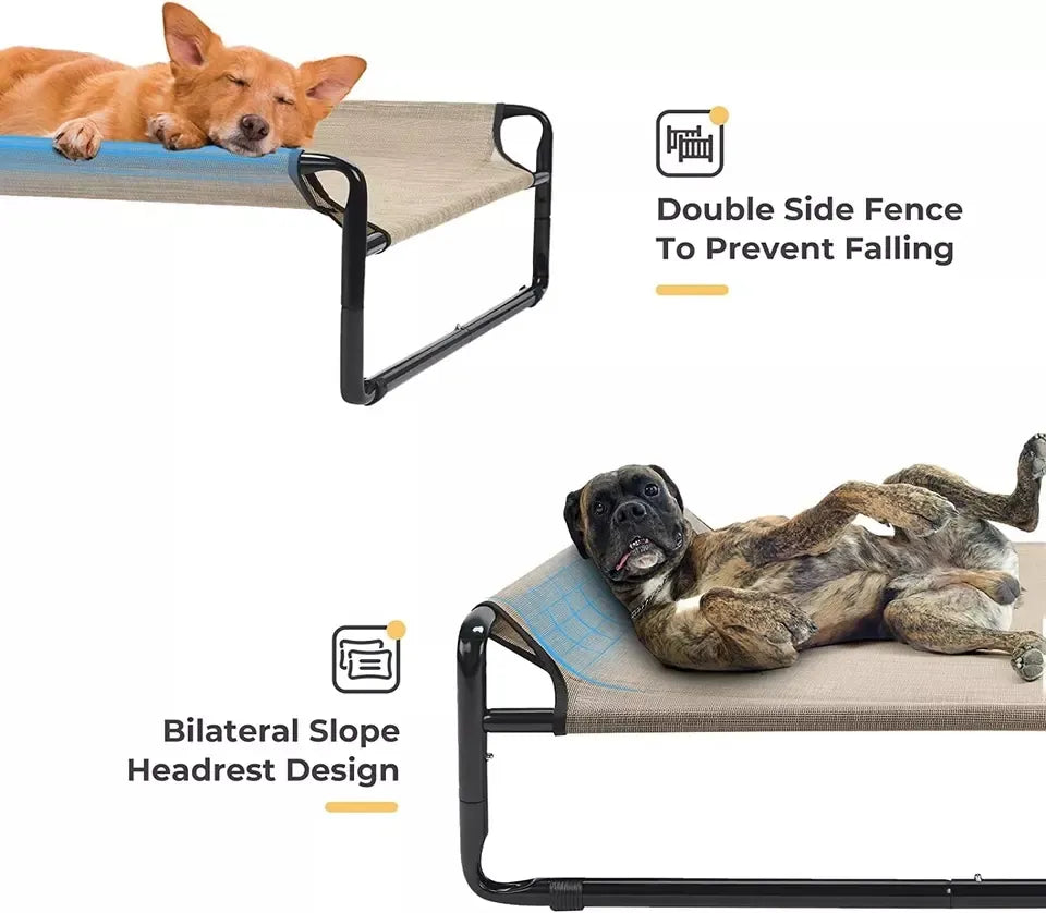 Portable Raised Elevated Dog Bed Waterproof & Breathable Durable Pet Bed with No-Slip Feet