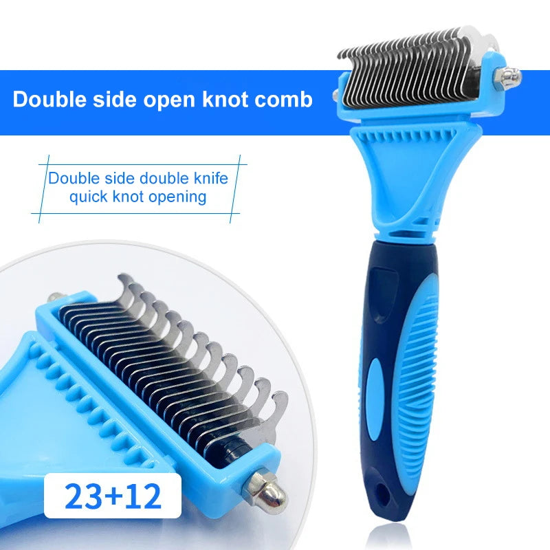 New Hair Removal Comb For Dogs Cat Detangler Fur Trimming Dematting Brush Grooming Tool For Matted Long Hair Curly Pet