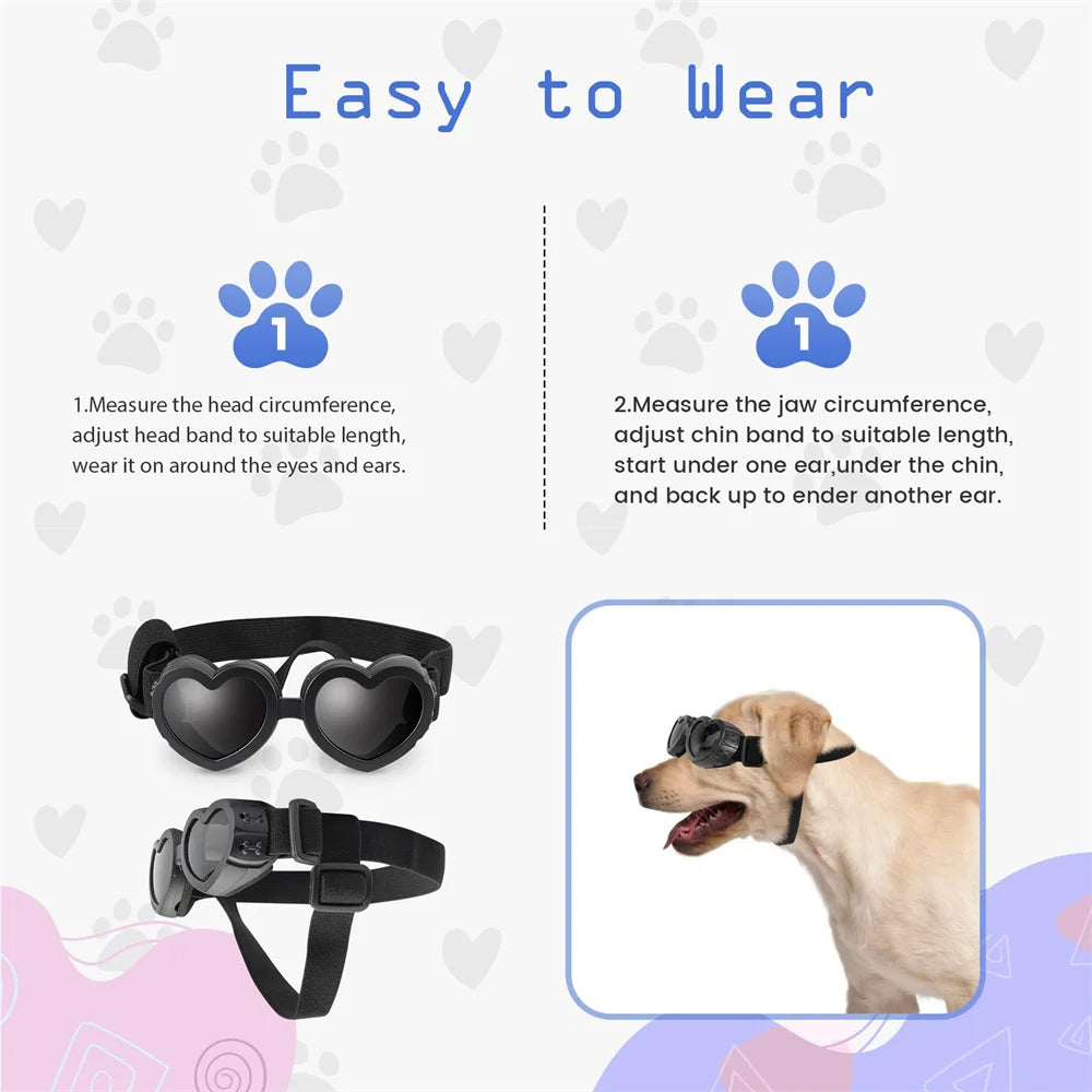 Outdoor Travel Pet Sunglasses for Small Medium Dogs Cats Adjustable Animal Dog Love Glass Yorkshire Glasses mascotas Accessories
