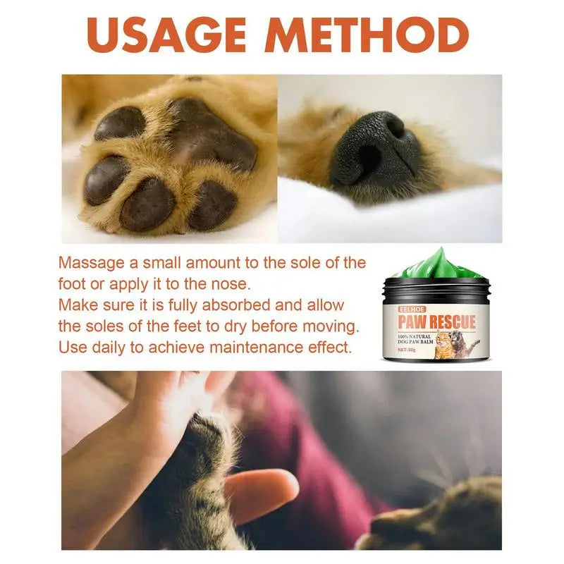 Paw Balm 30g Dog Paw Balm Soother Nose & Paw Moisturizer For Dogs Paw Pad Lotion Cat Paw Wax For Dry Paws Nose Pets Nose Cream