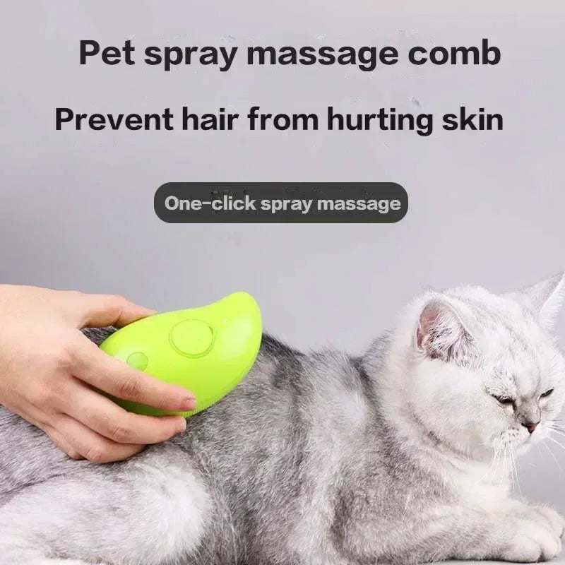 Steam Dog Brush Cats Hair Brush Hair Removal Comb Electric Spray Dogs Triple Pet Grooming Steamy