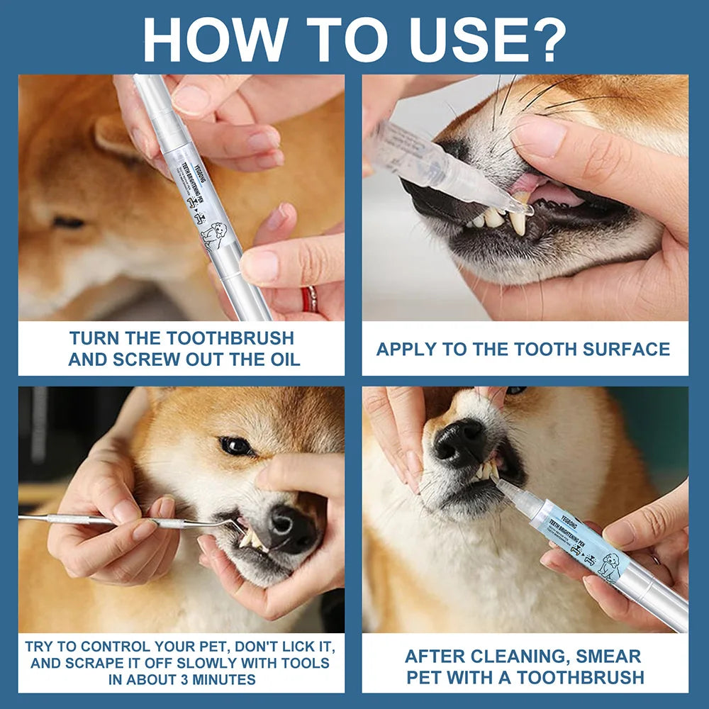 Pets Teeth Cleaning Tools Pet Toothbrush Clean Kit Tartar Remover Teeth Stones Scraper Dogs Tooth Stains Cleaning Pen