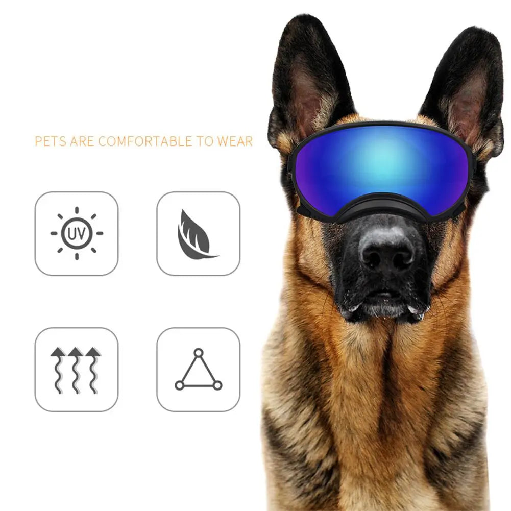 YOUZI Dog Sunglasses For Medium Large Dogs Uv Protection Windproof Goggles With Adjustable Strap Eyes Protection