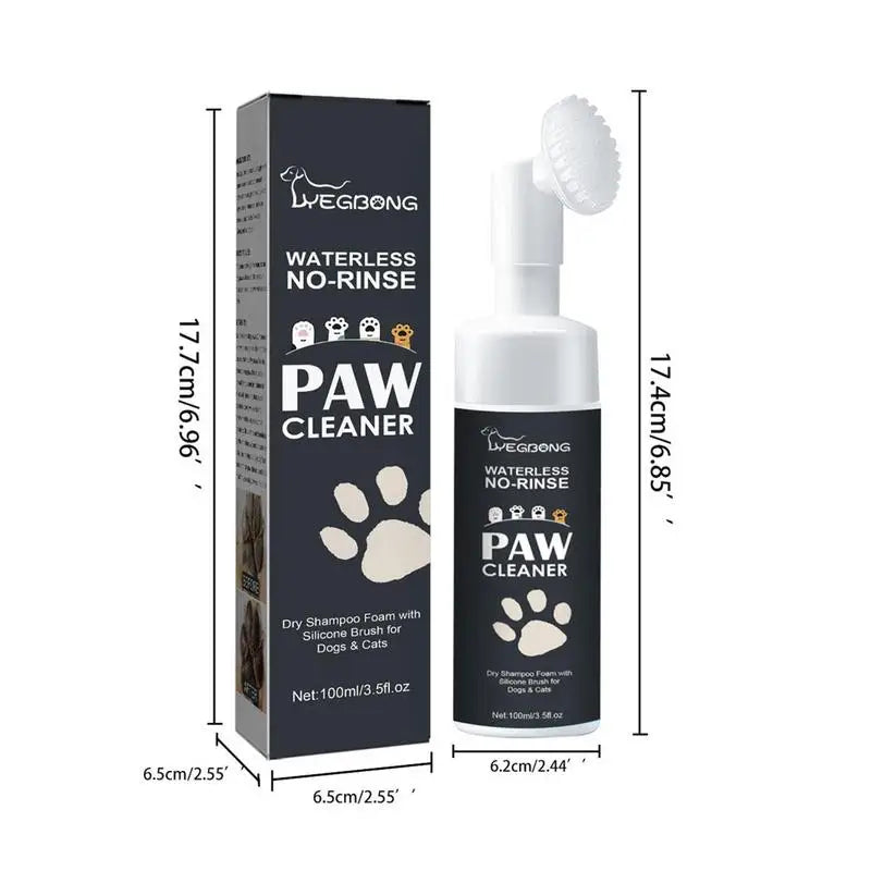 Paw Cleaner Foam Dog Claw Cleaner Cat Paw Cleaner Waterless Pet Shampoo With Dog Brush For Rinse-free Cat Paw Deep Cleanser
