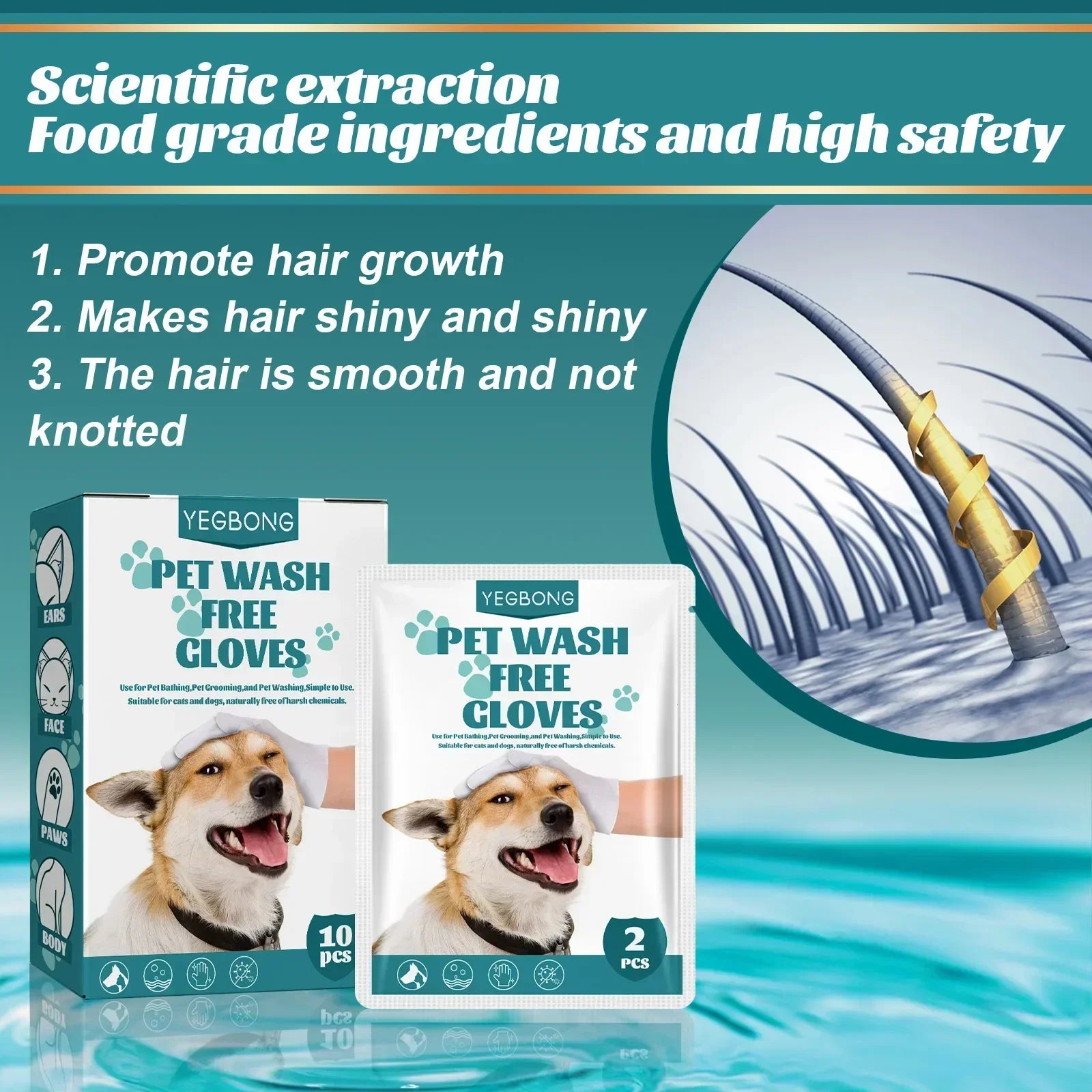 Pet Wash Free Gloves Puppy Disposable Cleaning Massage Gloves Odor Remover Cats Dogs Spa Bath Supplies Pet Dry Cleaning Gloves