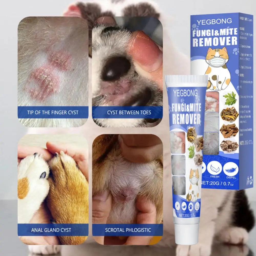 Pet Mite Removal Cream Dog Cat Skin Disease Treat Cream Anti-itch  Clean Repair Tools Pet Health Hygiene Products Pet Supplies