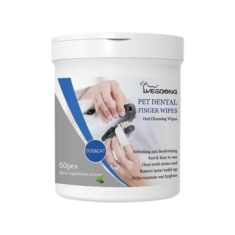 Pet Cleaning Wipes Dental Finger Glove Wipes Teeth Cat Stain Disposable Dog Tools Ear Tear Grooming Eye Remover Wet Towels