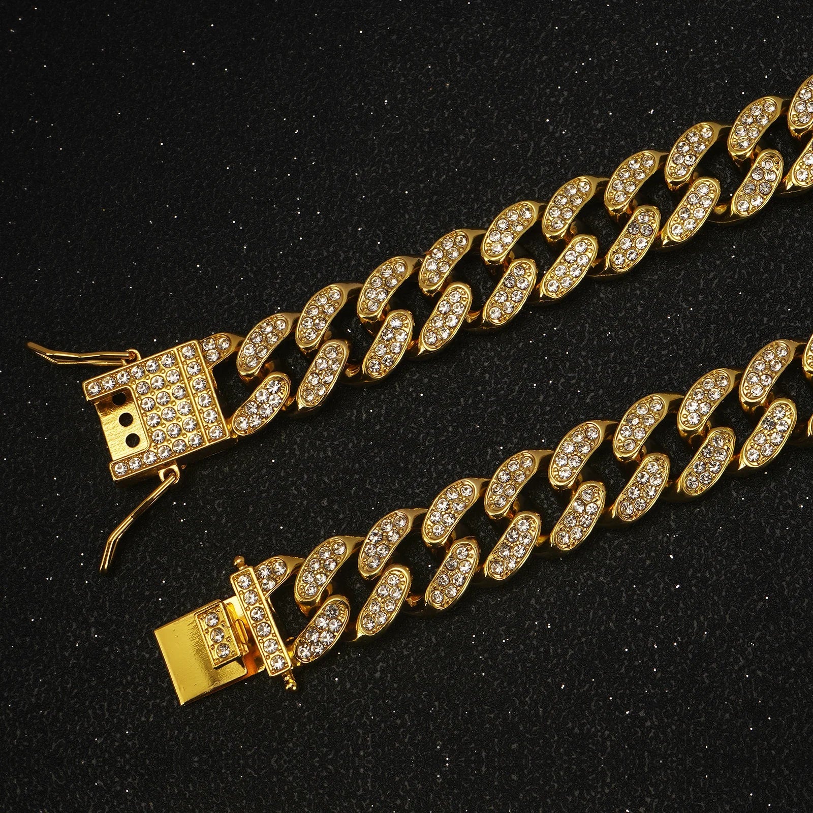 Metal  Cat Pet Buckle, Dog Jewelry Design Walking Secure Cuban Diamond Accessories With Chain Collar