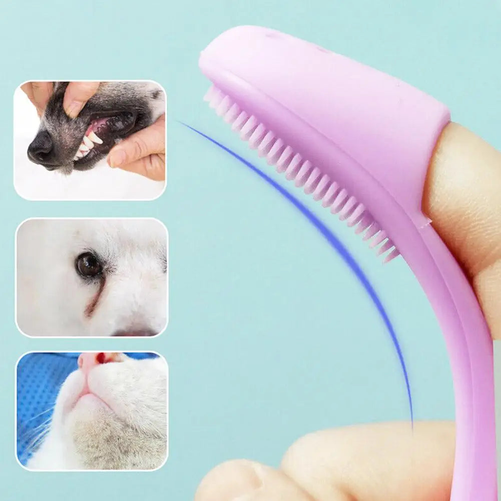 Soft Pet Finger Toothbrush Clean Nose Blackhead Acne Tear Stains Cat Acne Brush Silicone Dog Cat Wool Brush Dog Accessories