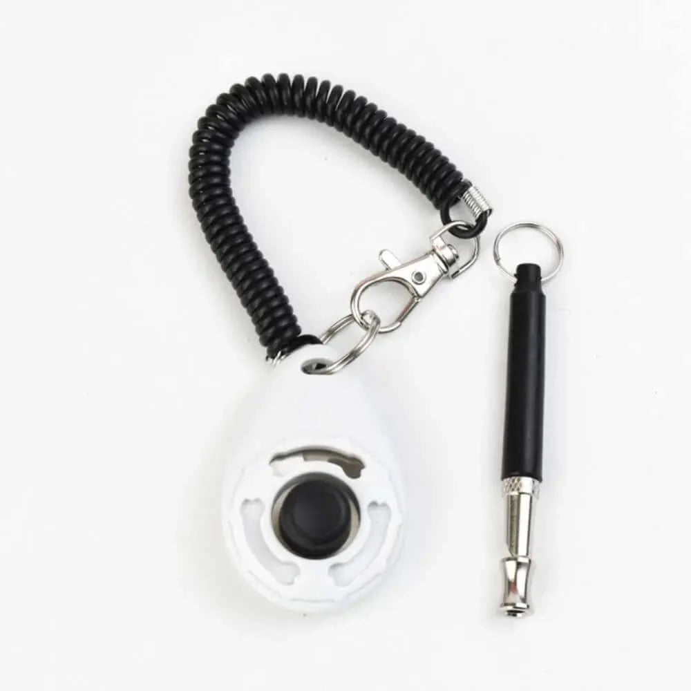 1 Piece Pet Cat Dog Training Clicker Pet Obedient Whistle Adjustable Wrist Strap Sound Key Chain