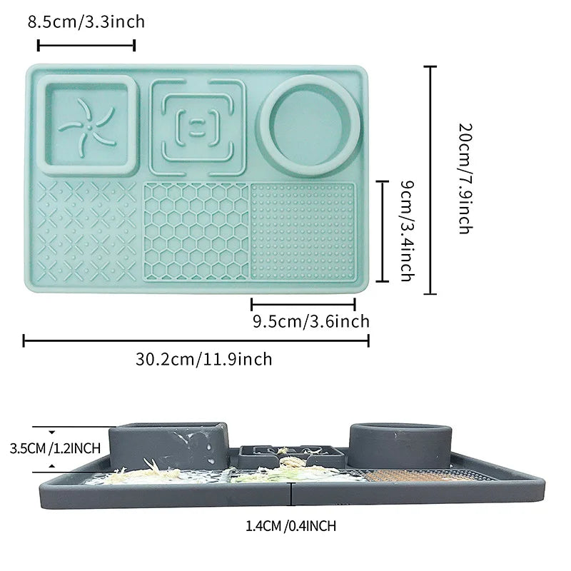 Multifunction Pet Slow Feeder  Licking Mat Pet Eating Ware   Mat Placemat Supplies Suction Cup  Distraction For Anxiety Relief