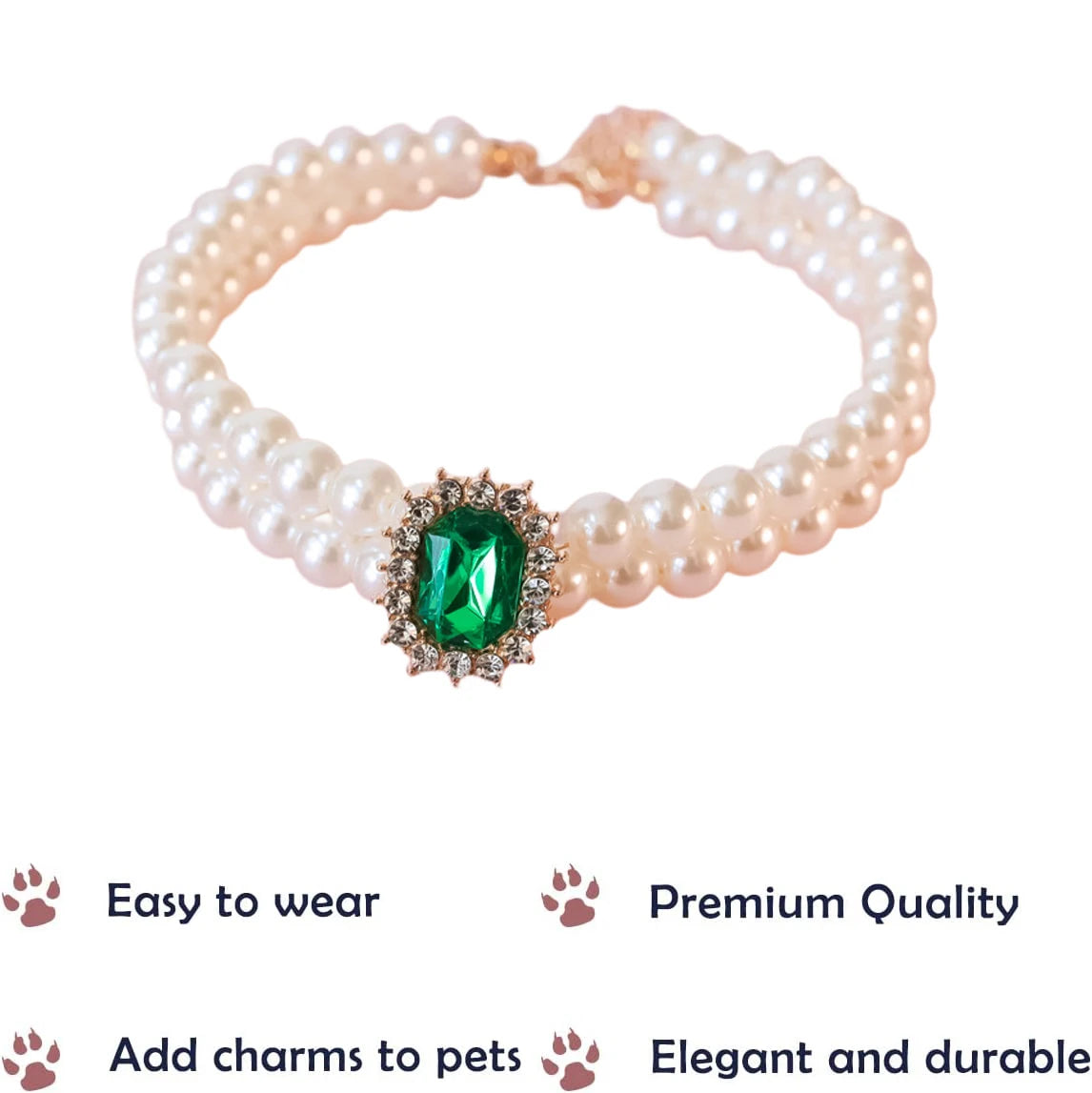 Pearl Dog Collar Necklaces Luxury Bling Rhinestones Wedding Collar Crystal Jewelry for Dogs Cat Clothes Costume Pet Accessories