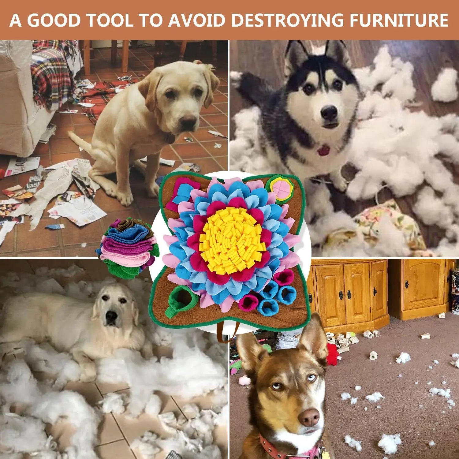 Interactive Snuffle Mat for Dogs, Treat Game, Boredom, Anxiety Relief, Dog Feeding Mat, Enrichment Dog Puzzles