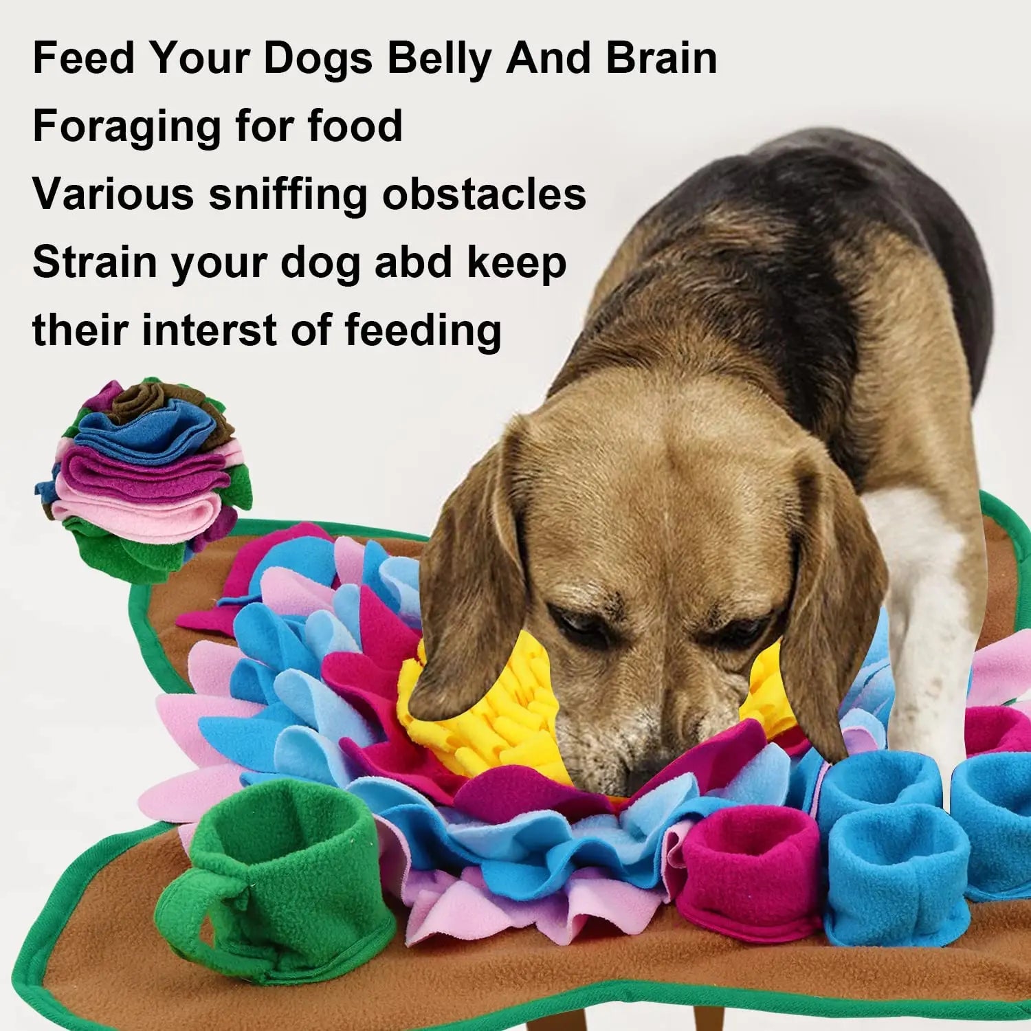 Interactive Snuffle Mat for Dogs, Treat Game, Boredom, Anxiety Relief, Dog Feeding Mat, Enrichment Dog Puzzles