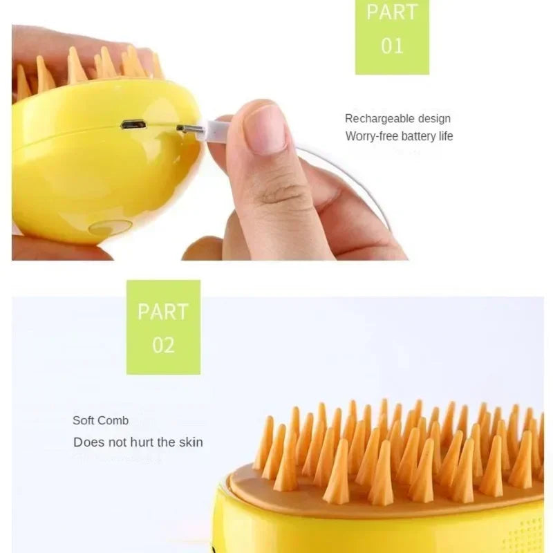 Steam Dog Brush Cats Hair Brush Hair Removal Comb Electric Spray Dogs Triple Pet Grooming Steamy